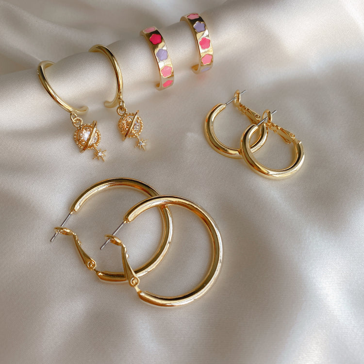 Peachy Saturn Earrings