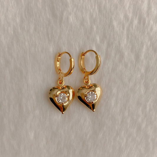 Heart of Gold Huggie Earrings