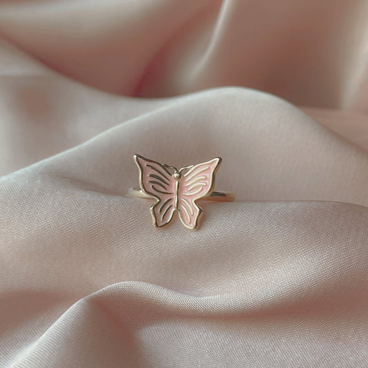 Pink Butterfly Ring