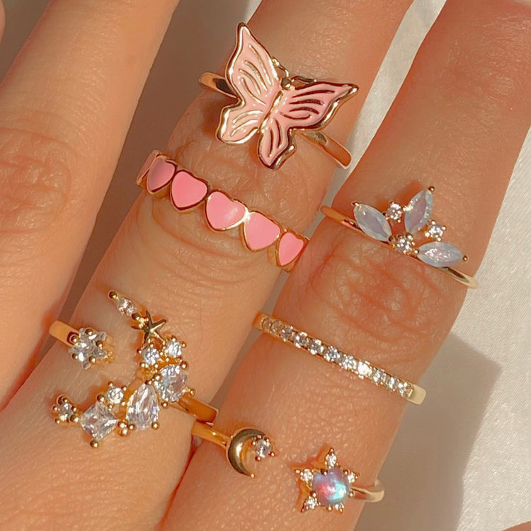 Pink Butterfly Ring